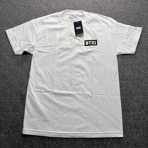 BT21 Shirt Adults BTS Short Sleeve Crew Neck K-Pop Medium White